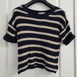 Olive & Oak Womens Navy and Cream Knit Top- Size MEDIUM